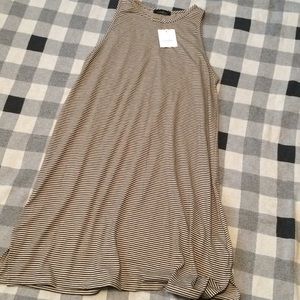BRAND NEW white & black striped tunic tank